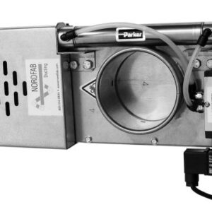 Blast Gate NFES Auto 304SS 22ga 3QF 120 VAC Sgl Actg