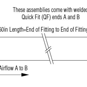 Hose Ultra Flex Steel 304SS 22ga 4 QF 4 QF Flow A to B L=60.00
